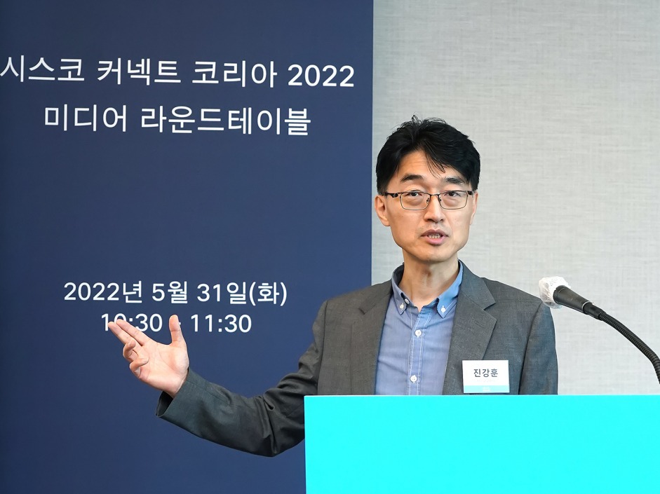 ▲ 진강훈 시스코코리아 부사장은 “시스코는 5가지 전략을 기반으로 안전하고 가시성 및 분석 능력을 갖춘 자동화를 통해 분산된 환경을 연결해 클라우드 네이티브 시대를 주도해 나갈 것”이라고 전했다.