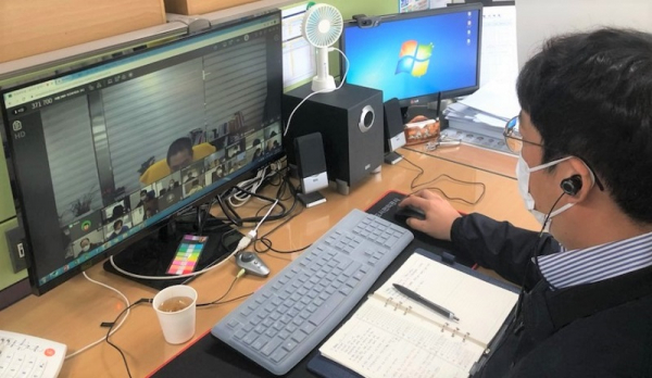 고양도시관리공사는 매주 간부 회의를 ‘리모트미팅’으로 진행하고 있다.