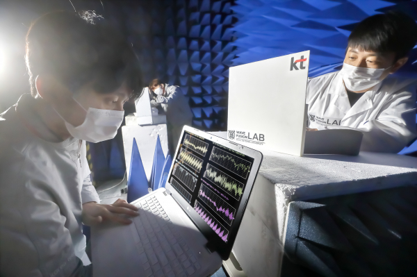 KT 융합기술원 및 서울대학교 연구원이 RIS 기술의 성능을 검증하는 모습