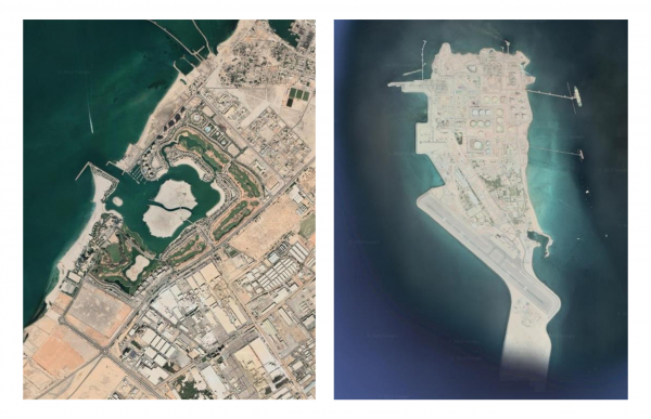 ▲ 사업부지 (왼쪽부터) Al Hamra – Ras Al Khaimah / Das Island – Abu Dhabi(출처=구글어스)