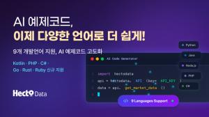 헥토데이터, 'AI 예제코드' 업데이트 ··· 개발언어 6종 추가 - 뉴스 썸네일 이미지